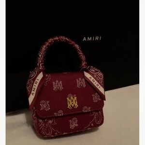 AMIRI Burgundy Bandana Micro Top-Handle Bag